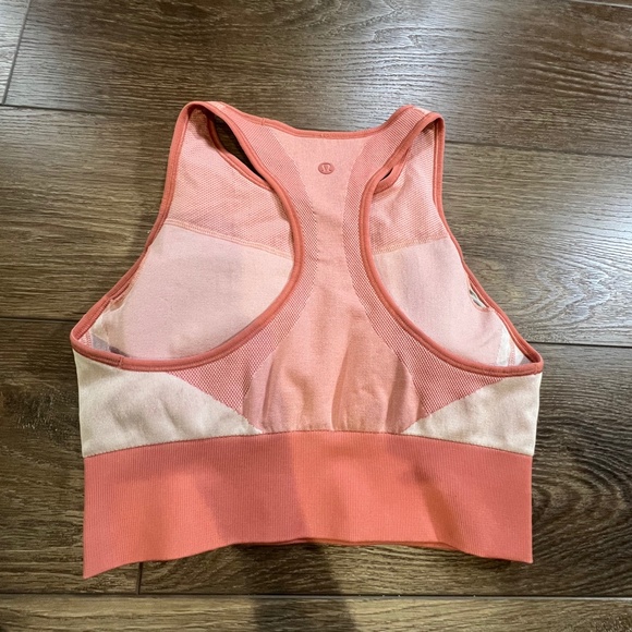 Lululemon Ebb to Train *Abstract Women's Sports Bra Copper Clay/Angel Wing, Sz 8 - Picture 2 of 8